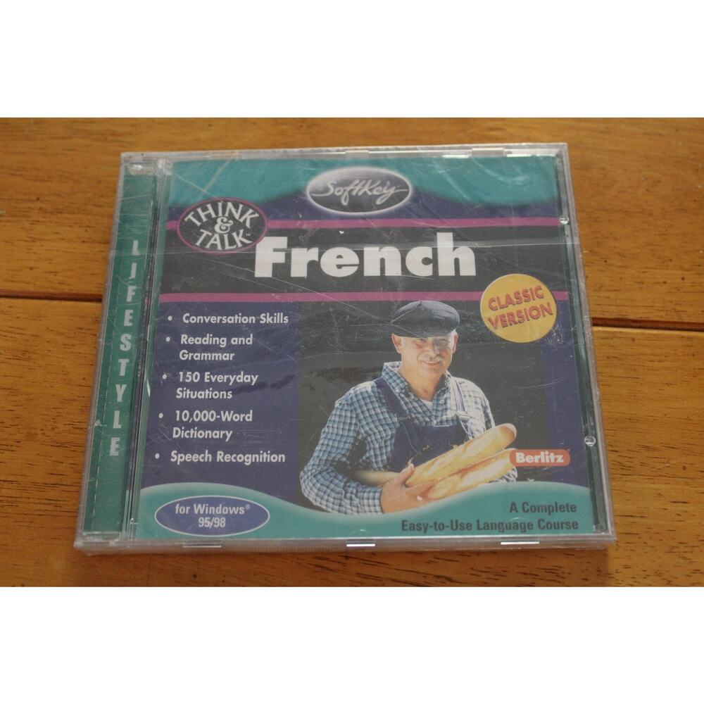 Softkey Think & Talk French Language Course CD Windows 95 98 Berlitz Classic